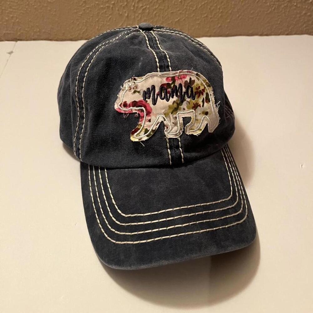Vintage look Mama Bear Hat with adjustable strap By David and Young